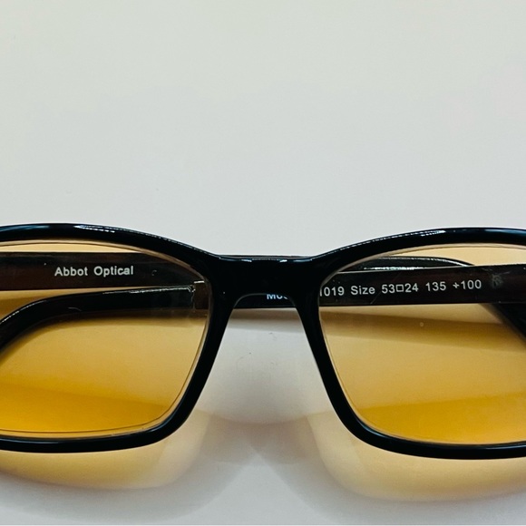 ABBOT OPTICAL-AMBER LENS-BLUE LIGHT BLOCKING GAMING/COMPUTER GLASSES-METAL ARMS - Picture 4 of 7